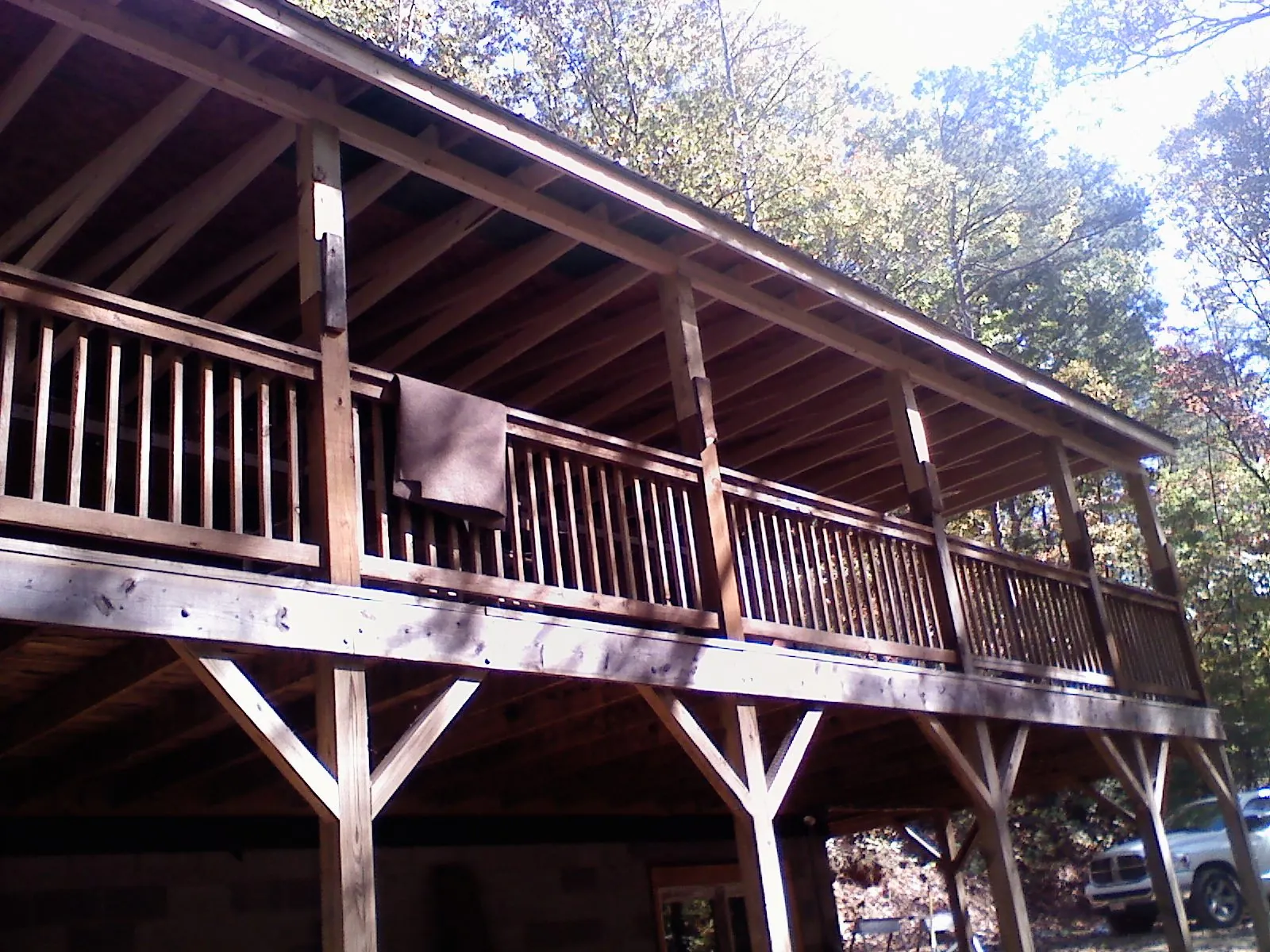Timber framing under a new elevated porch and deck — Roof Leak Repair in Elrama by Roofing Brothers